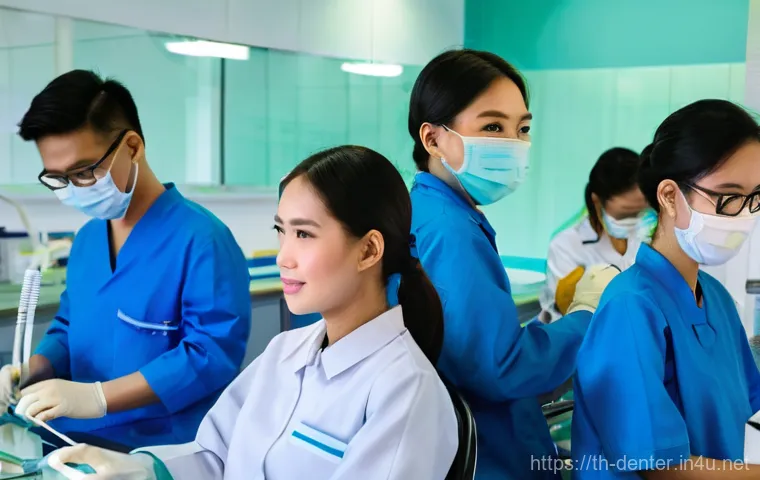 치과위생사 자격증 취득 가이드 - **Prompt 1: Dental Hygiene Students in Training**
    "A group of diverse young Thai university stud...