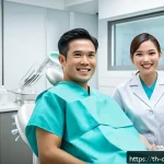Home 18 치과위생사 자격증과 경력 관리법 - A professional dental clinic scene in Thailand showing a diverse team of dental health professionals...