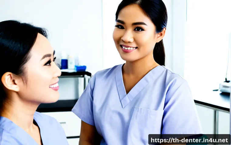 Home 17 치과위생사 해외 취업 기회 - Photorealistic Thai dental hygienist in clean professional scrubs preparing instruments in a modern ...